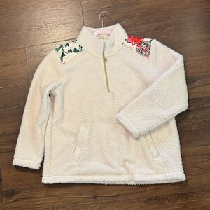 Lilly Pulitzer Cream Fleece with Floral Details